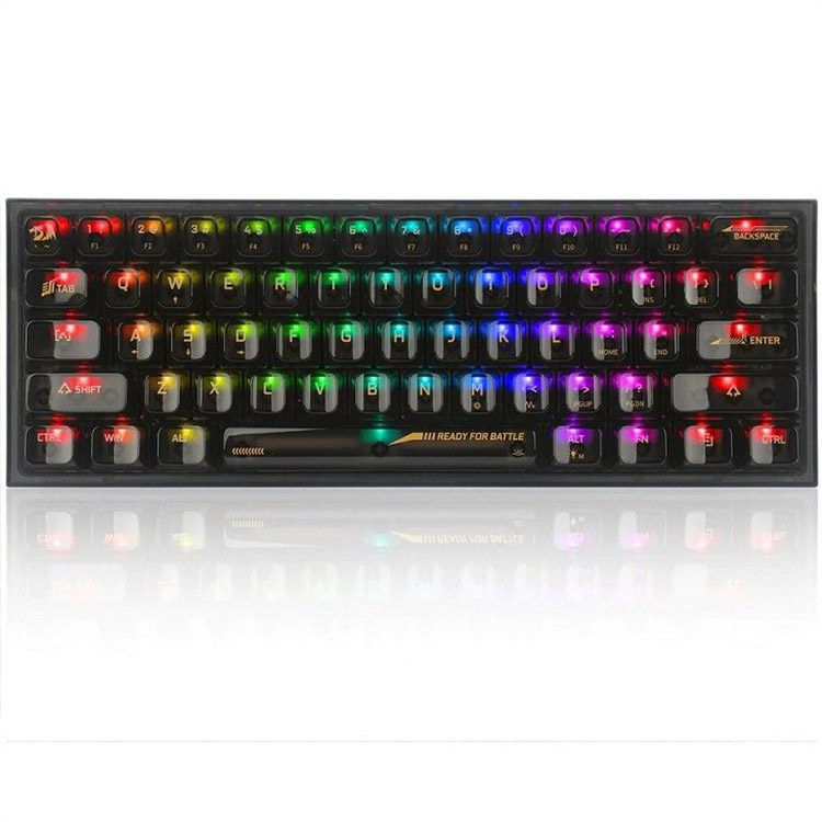 خرید کیبورد Redragon Fizz - سوییچ مکانیکی قرمز - سیاه شفاف